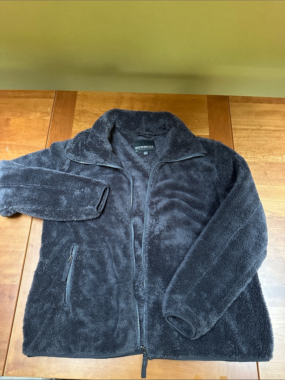 Weatherproof Black Plush Fleece Full-Zip Jacket for Women